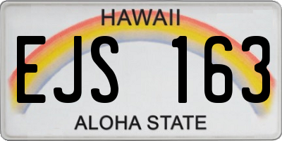 HI license plate EJS163