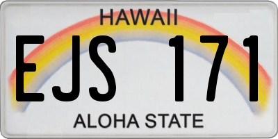 HI license plate EJS171