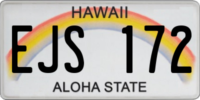 HI license plate EJS172