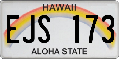 HI license plate EJS173