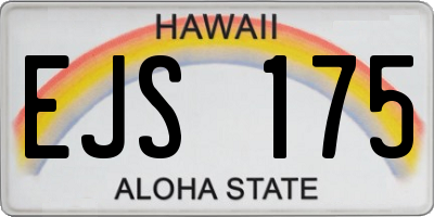 HI license plate EJS175