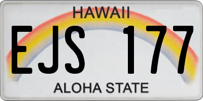 HI license plate EJS177