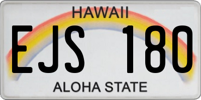 HI license plate EJS180