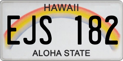 HI license plate EJS182