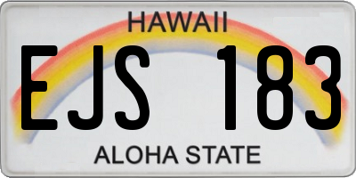 HI license plate EJS183