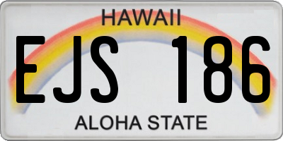 HI license plate EJS186