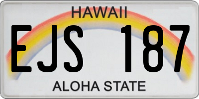 HI license plate EJS187