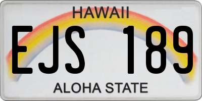 HI license plate EJS189