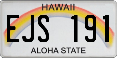 HI license plate EJS191