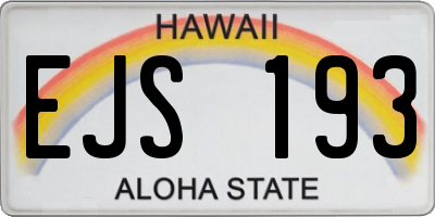 HI license plate EJS193