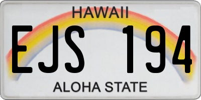 HI license plate EJS194