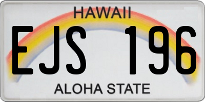 HI license plate EJS196