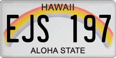 HI license plate EJS197