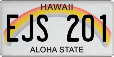 HI license plate EJS201