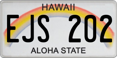 HI license plate EJS202