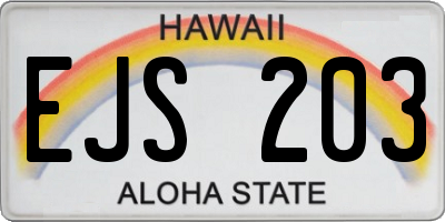 HI license plate EJS203