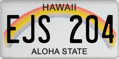 HI license plate EJS204
