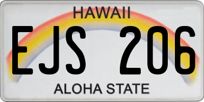 HI license plate EJS206