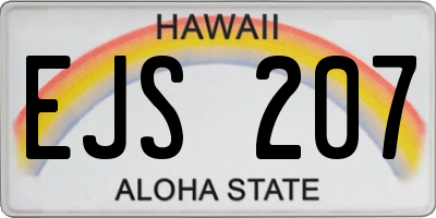 HI license plate EJS207