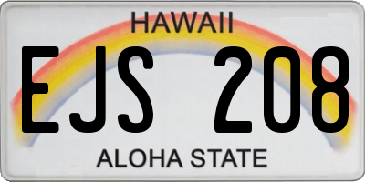 HI license plate EJS208