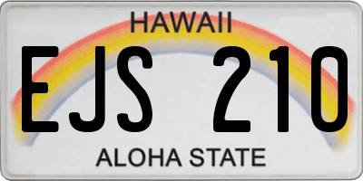 HI license plate EJS210