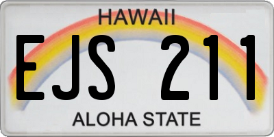 HI license plate EJS211