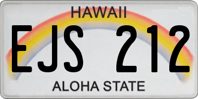 HI license plate EJS212