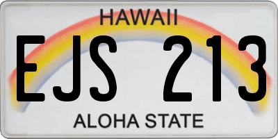 HI license plate EJS213
