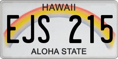 HI license plate EJS215