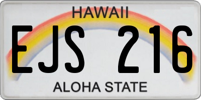 HI license plate EJS216