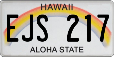 HI license plate EJS217