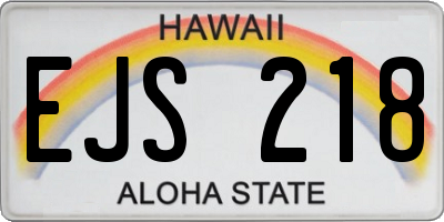 HI license plate EJS218