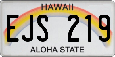 HI license plate EJS219