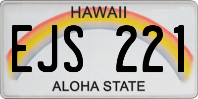 HI license plate EJS221