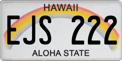 HI license plate EJS222