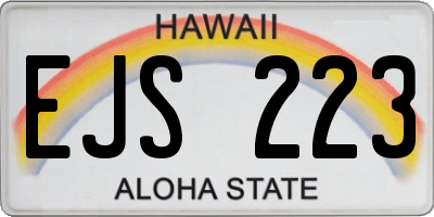 HI license plate EJS223