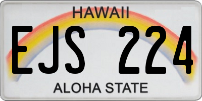 HI license plate EJS224