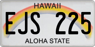 HI license plate EJS225