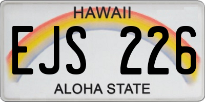 HI license plate EJS226