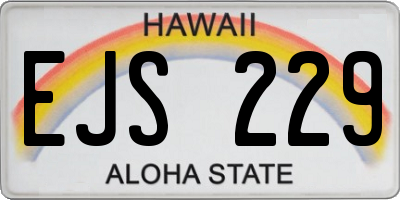 HI license plate EJS229