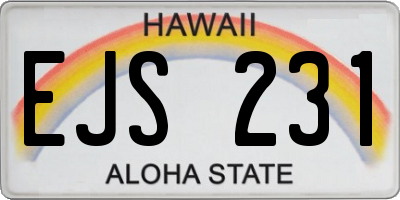 HI license plate EJS231