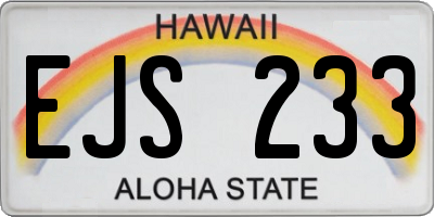 HI license plate EJS233