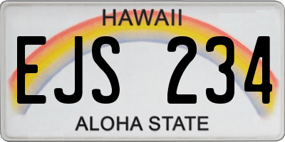 HI license plate EJS234