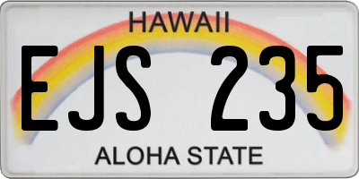 HI license plate EJS235