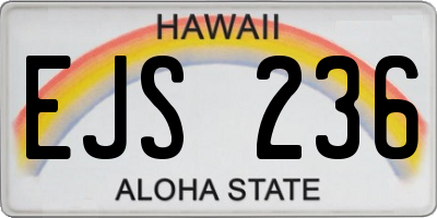 HI license plate EJS236