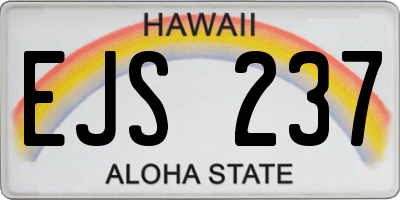 HI license plate EJS237