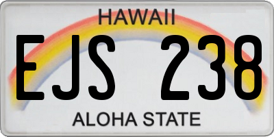 HI license plate EJS238