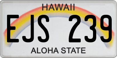HI license plate EJS239