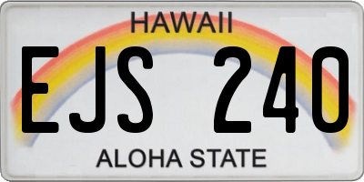 HI license plate EJS240