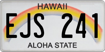 HI license plate EJS241